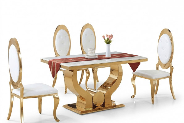 Eettafel Eetkamerset Eetgroep Klassieke tafel 5-delig set Stoel nieuw