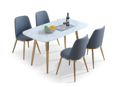 Compleet set eettafel + 4 stoelen eetkamerset eetgroep tafels 5-delig