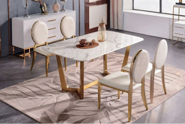 Eettafel Moderne tafel Eetkamerset 4x stoelenset 5 dlg. set
