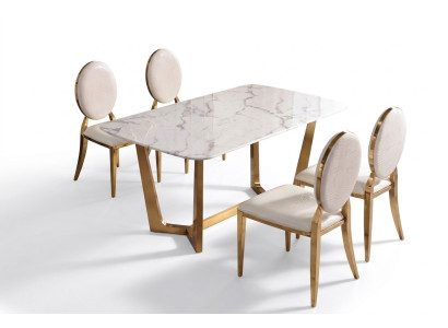 Eettafel Moderne tafel Eetkamerset 4x stoelenset 5 dlg. set