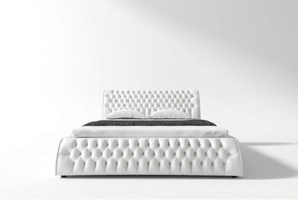 Chesterfield bed gestoffeerd ontwerp tweepersoons hotelbedden 180x200 slaapkamer leer