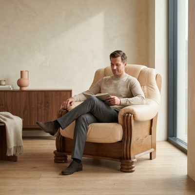Ontwerper Klassieke gestoffeerde tv fauteuil bank 1-zitsdesign bankstellen