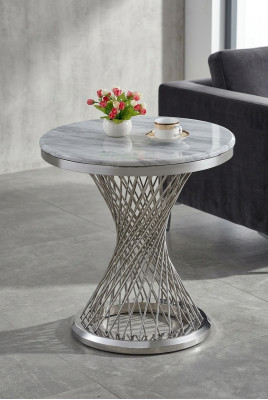 Ronde salontafel bijzettafel roestvrij staal luxe meubels woonkamer rond.