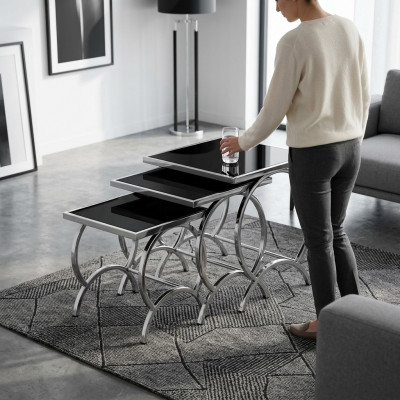 Bijzettafel Tafel 3x Salontafel Bank Tafels Woonkamer Ontwerp Roestvrij staal