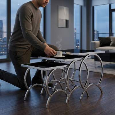Salontafel Tafels Designer Bijzettafel Roestvrij staal modern Tafel Salontafels Nieuw