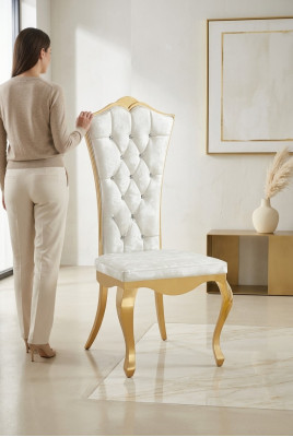 Luxury fauteuil stoelen design meubels eetkamer roestvrij staal wit roestvrij staal