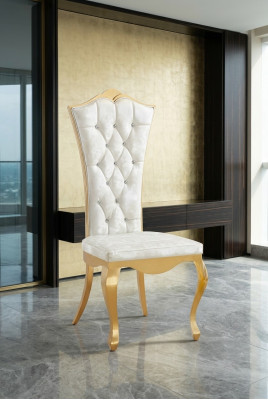 Luxury fauteuil stoelen design meubels eetkamer roestvrij staal wit roestvrij staal