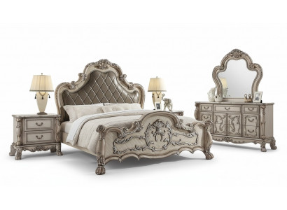 Barok bed 2x nachtkastje 3-delig. Slaapkamer set Design Luxe Slaapkamer.