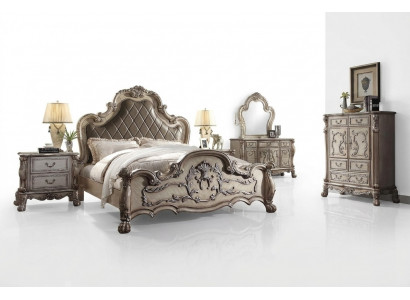 Compleet set slaapkamer Koninklijk barok bed Kaptafel Nachtkastje 6-delig.