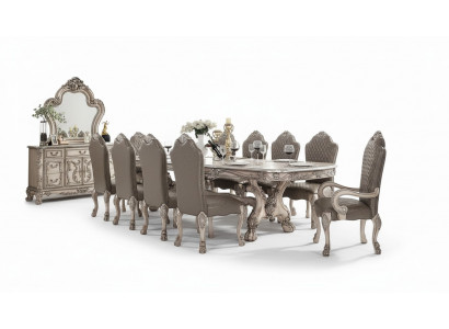 Groep Houten Stoelen 10x Stoel Set Eetkamer Beklede Stoelen Armstoel Stoel Barok