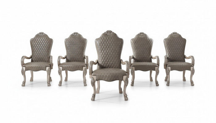 Ontwerpstoel set 6x stoelen met armleuningen gestoffeerde groep fauteuil garnituur nieuw
