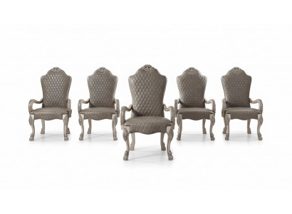 Ontwerpstoel set 6x stoelen met armleuningen gestoffeerde groep fauteuil garnituur nieuw