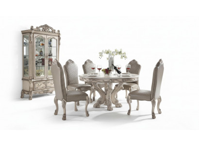Tafelset garnituur Eettafel 6 stoelen Luxe stijl Meubels 8-delig Stoelengroep Vitrine