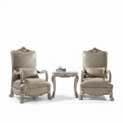 Stel van 2 fauteuils bijzettafel woonkamertafel bank salontafel bijzettafel 3-delig