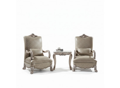 Stel van 2 fauteuils bijzettafel woonkamertafel bank salontafel bijzettafel 3-delig