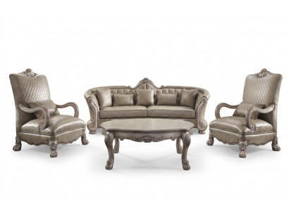 Bank Bank Salontafel Hout 4-delig Luxe Meubels Bankstel Bank Bankstel