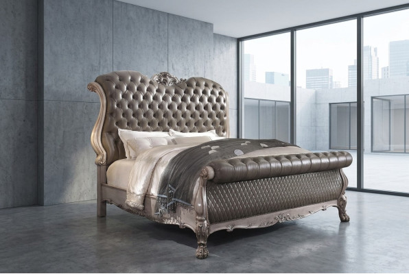 Ontwerp barok luxe meubels nachtkastje bedden 180x200 bed 3-delige slaapkamerset