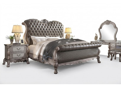 Ontwerp barok luxe meubels nachtkastje bedden 180x200 bed 3-delige slaapkamerset