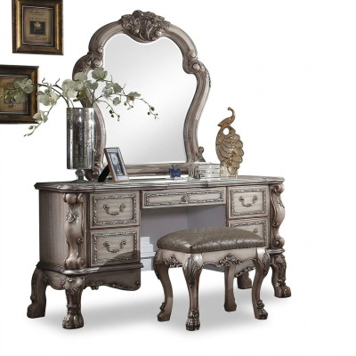 Console Klassieke tafelspiegel Commode Kaptafel Slaapkamer Dressoir 2-delig
