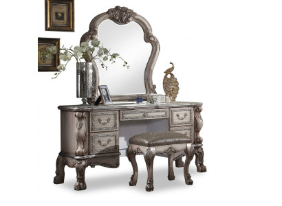 Console Klassieke tafelspiegel Commode Kaptafel Slaapkamer Dressoir 2-delig