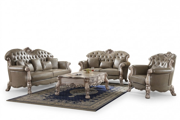 Bank Bekleding 3 2 1 Zits salontafel Hout 4-delig Luxe meubels Bankstel Bank