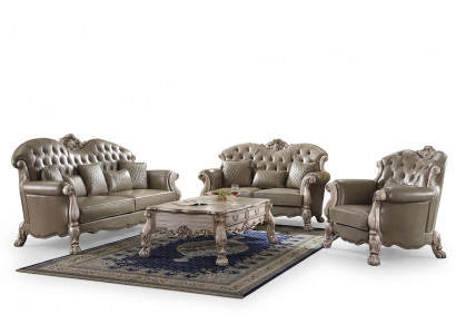 Bank Bekleding 3 2 1 Zits salontafel Hout 4-delig Luxe meubels Bankstel Bank