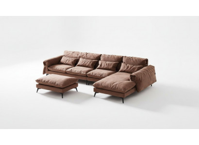 Luxe modern hoekbank L-vormige bekleding woonkamer woonlandschap