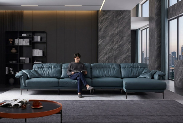 Woonkamer L-vorm Modern Elegant Woonlandschap Design Bank Bank Bekleding