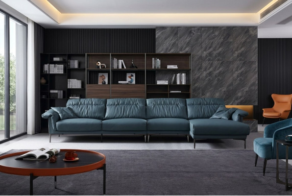 Woonkamer L-vorm Modern Elegant Woonlandschap Design Bank Bank Bekleding
