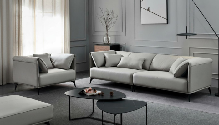 Woonkamerbanken bankstellen bekleding 4-zits grijs ontwerp Xxl Big Sofa