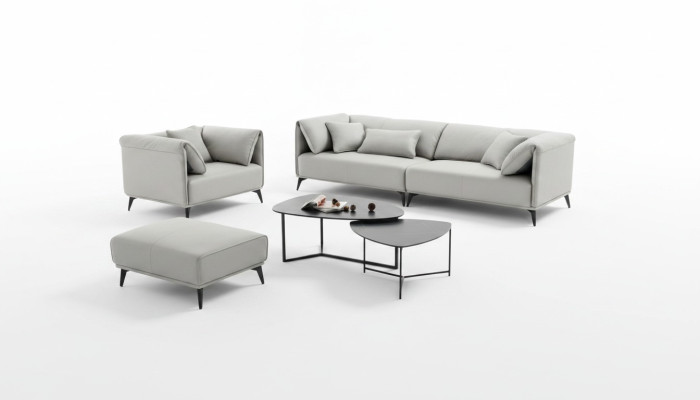 Woonkamerbanken bankstellen bekleding 4-zits grijs ontwerp Xxl Big Sofa