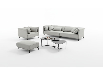 Woonkamerbanken bankstellen bekleding 4-zits grijs ontwerp Xxl Big Sofa