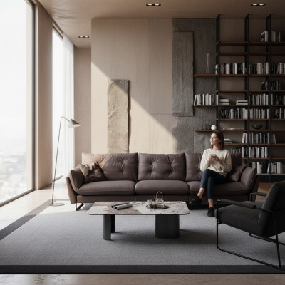 Bank 4-zitsbanken Luxe kunstleren grote bekleding van 260 cm Designer meubels