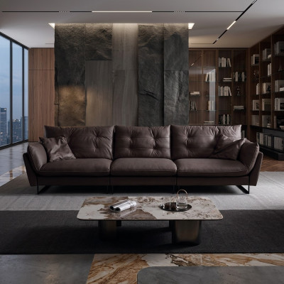 Bank 4-zitsbanken Luxe kunstleren grote bekleding van 260 cm Designer meubels
