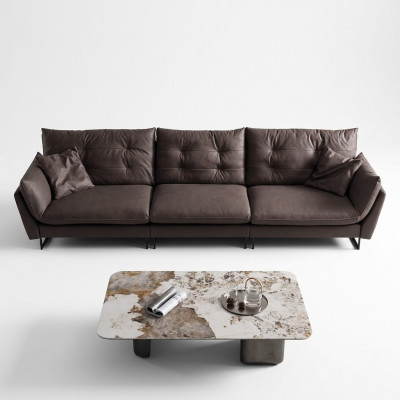 Bank 4-zitsbanken Luxe kunstleren grote bekleding van 260 cm Designer meubels