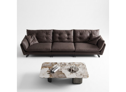 Bank 4-zitsbanken Luxe kunstleren grote bekleding van 260 cm Designer meubels