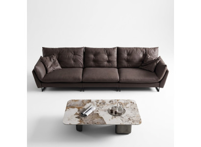 Bank 4-zitsbanken Luxe kunstleren grote bekleding van 260 cm Designer meubels