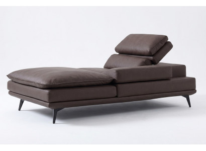 Woonkamer Lounge Meubels Modern Ontwerp Bank Leder Bruin Chaise Longue