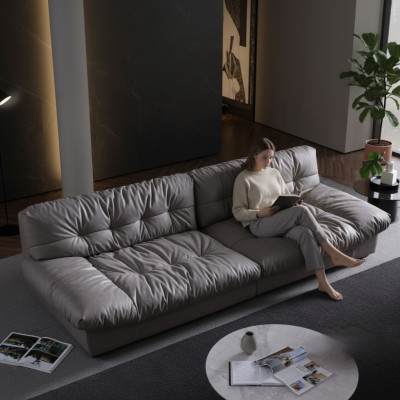Grote xxl woonkamer leren modern design bankstel 4-zits textiel