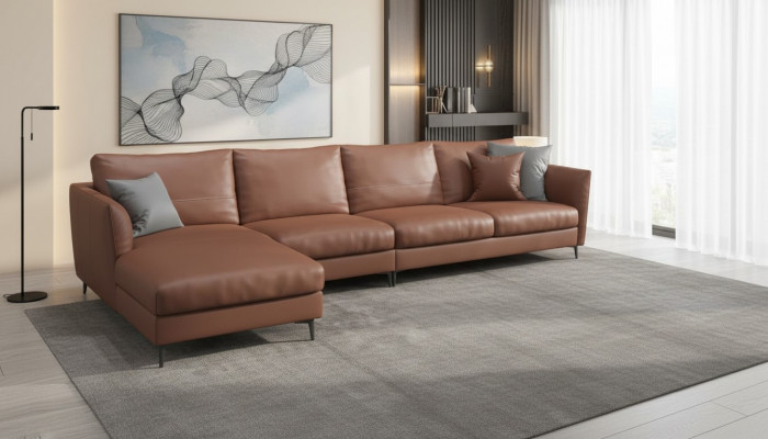 Woonlandschap Ontwerp Moderne Bankstellen Hoekbank L Vorm Leren Bank Sofa