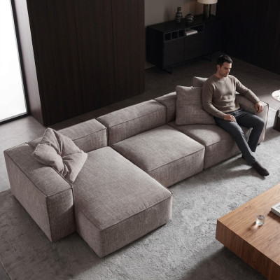 Ontwerp Bekleding Stof Modern Elegant Ontwerp Stoffen Hoekbank L-Vorm