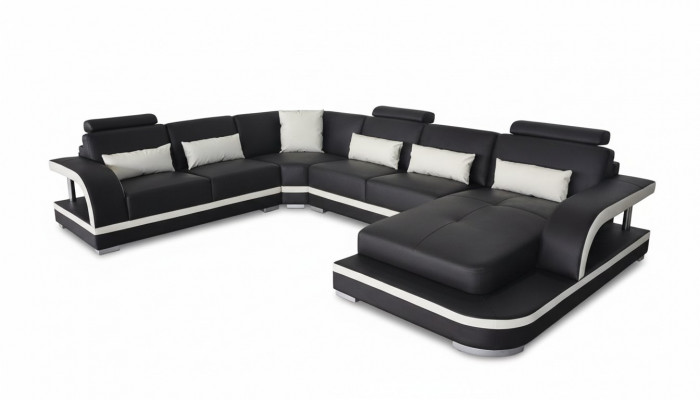 Woonkamer hoekbank U-vorm Hout Nieuw Modern Design Bekleding Bank