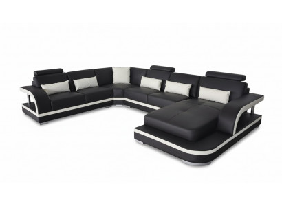 Woonkamer hoekbank U-vorm Hout Nieuw Modern Design Bekleding Bank
