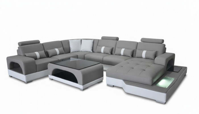 Eckbankontwerp hoekbank U-vorm woonlandschap bank textiel leder bankstellen bekleding