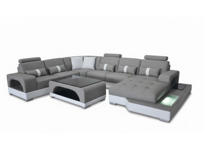 Eckbankontwerp hoekbank U-vorm woonlandschap bank textiel leder bankstellen bekleding