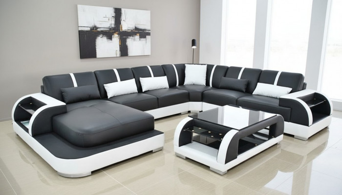 Bank Bank Bekleding Hoekbank Set Stof Banken Lederen Hoekbank U-vormig Woonkamer