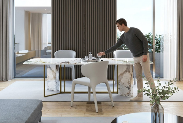 Luxe meubels marmeren tafels 180x90cm woonkamer hotel eetkamertafel ontwerper nieuw