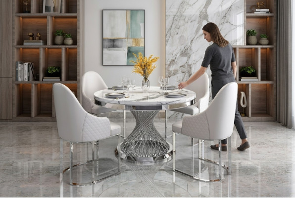 Tafel xxl roestvrij staal meubels Jugendstil koninklijke luxe meubels eettafel conferentietafel