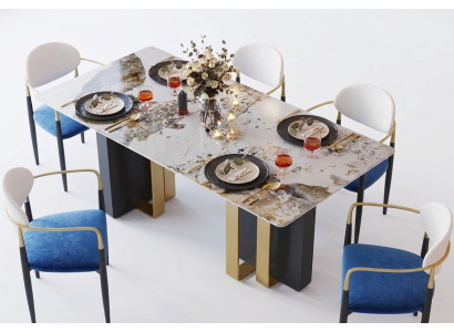 Tafel marmer stijl keuken Moderne eettafel Tafels Eetkamer Luxe meubilair Design