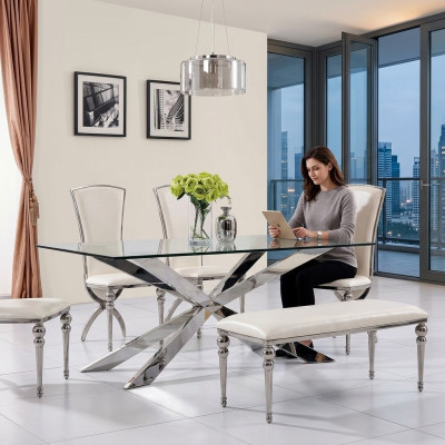 Luxe tafelontwerp eetkamer 180x90cm Eettafels glasmeubels Designtafels Nieuw